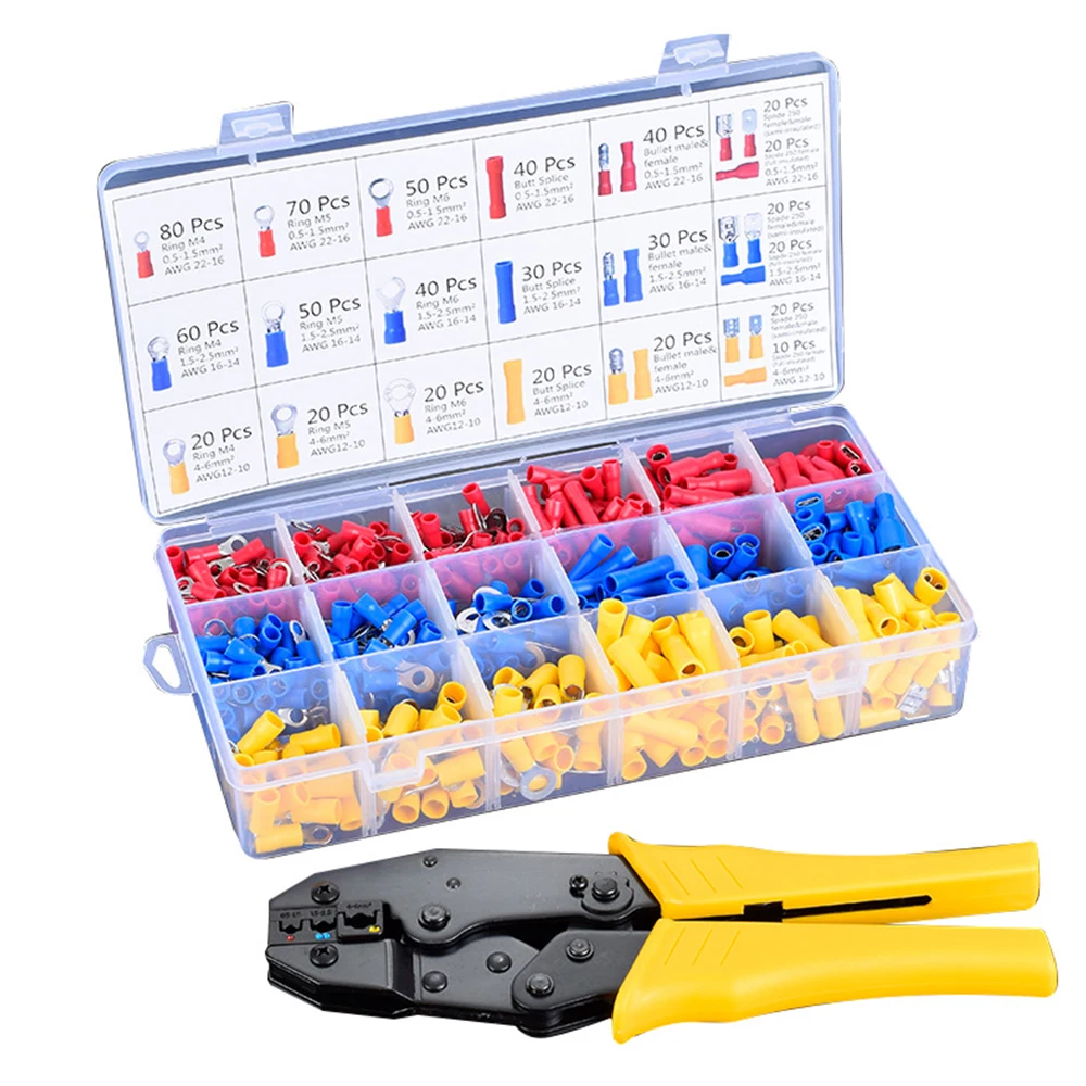 700pcs трубчатый терминалы коробка комплект 0 5 6.0mm ² мини щипцы для наращивания
