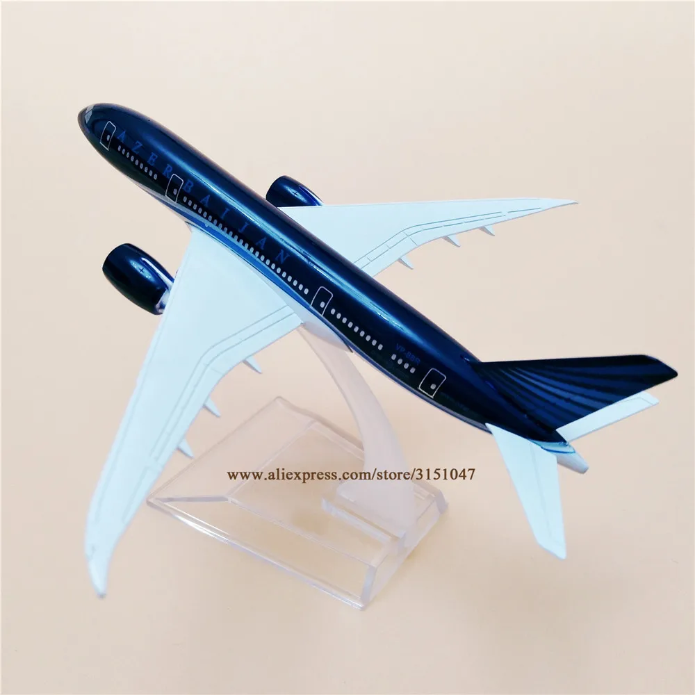 Модель самолета из сплава металла Air Azerbaijan B787 Airlines модель Boeing 787 Airways с подставкой