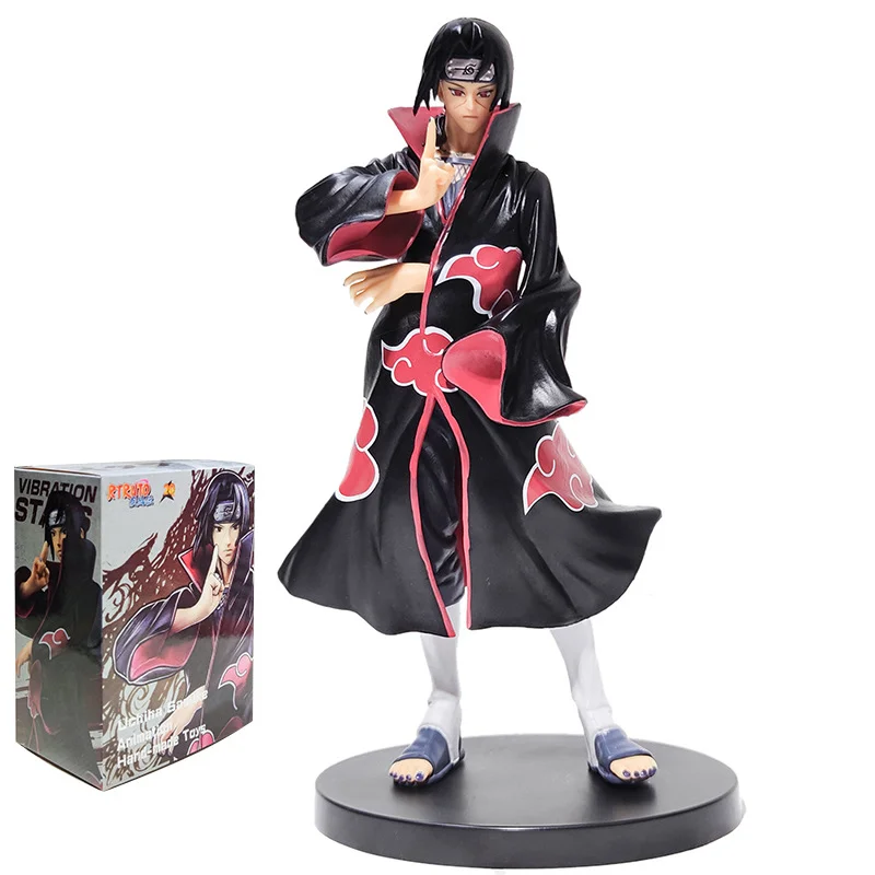 

22CM Anime Naruto Shippuuden Uchiha Itachi Standing Posture Akatsuki Boxed Hand Office Aberdeen Decoration Model Toy Gift