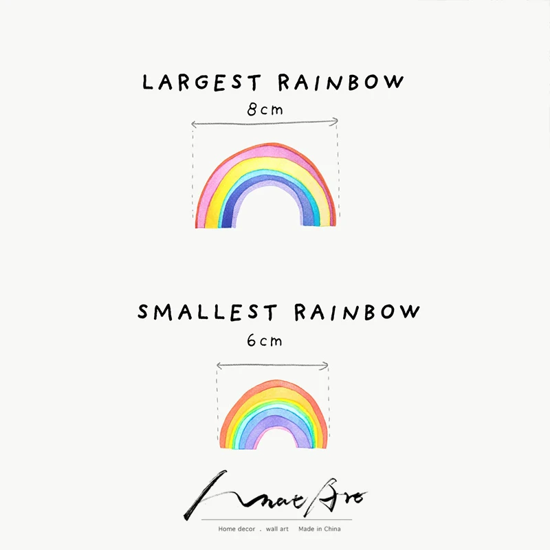 Тканевая Наклейка на стену радуга Детская Акварельная наклейка настенные