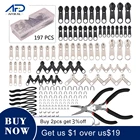 Набор для ремонта молнии, сменные Слайдеры для молнии, плоскогубцы для установки, инструменты, нейлоновый шнур, застежки-молнии, фиксатор, Нескользящий Захват, 194197 шт.