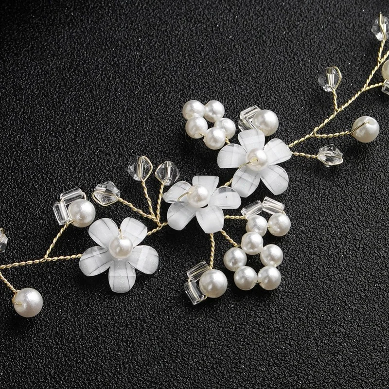 Свадебное украшение новая простая повязка для головы волос с жемчугом кристалл