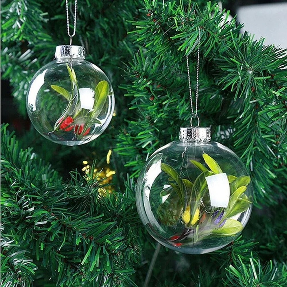 

1pc 6cm/8cm/10cm Clear Christmas Balls Pendant Tree Ornament Baubles Can Be Painted Embellished and Filled Make Customized Hol