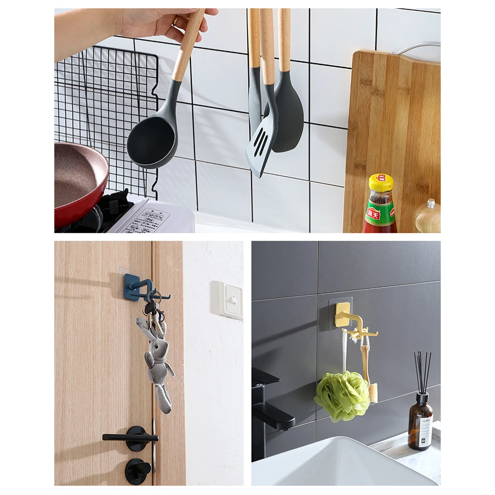 

Self-adhesive Hook ABS Single Hook 360 Rotatable Hook Bearing 3kg Strong Adhesive Hanging Hooks Household Tools