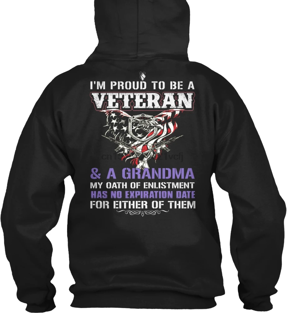 Мужская толстовка с капюшоном длинным рукавом Ветеран бабуля я горд быть вете (1)