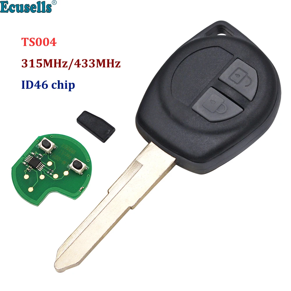 2 buttons 315MHZ OR 434MHZ Remote Key fob for SUZUKI SX4 Swift Grand Vitara with ID46 Chip