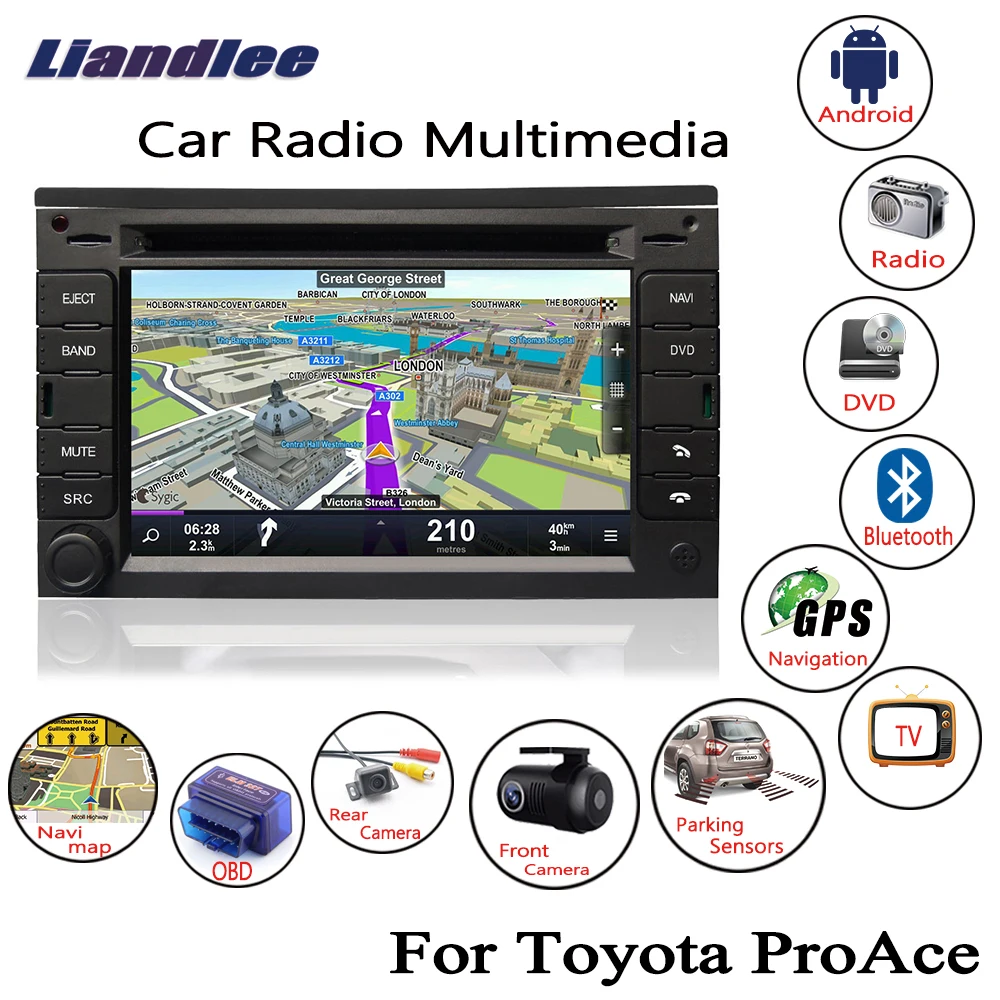 Liandlee для Toyota ProAce 2007 ~ 2015 Android радио CD DVD плеер GPS Navi навигация карты камера OBD ТВ HD