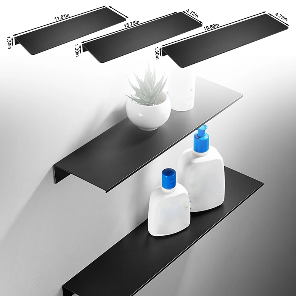 

Bathroom Storage Rack 30-50cm Shampoo Holder Matt Bathroom Shelves Kitchen Organizer Wall Shelf Home Bath Storage Accessories