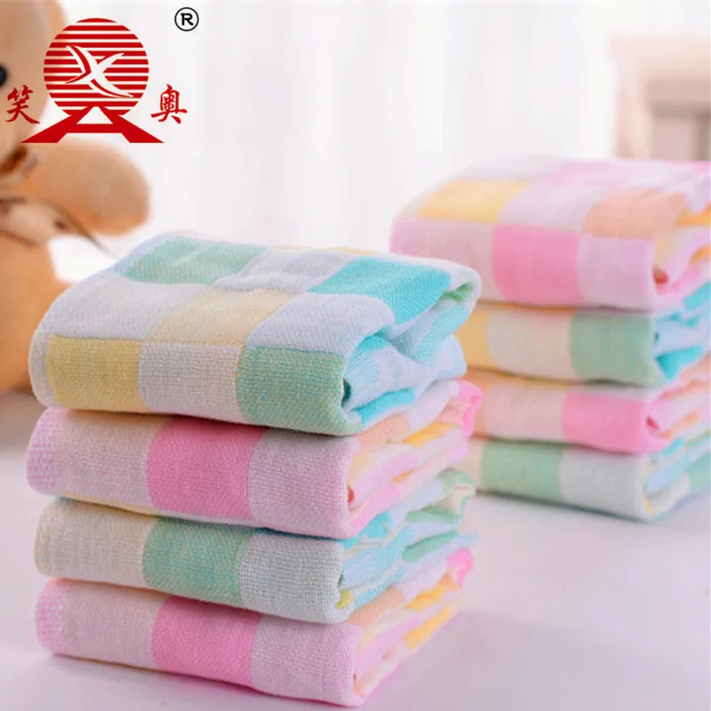 [5 упаковок в форме платок] Чистый хлопок марля клетчатый платок нагрудники