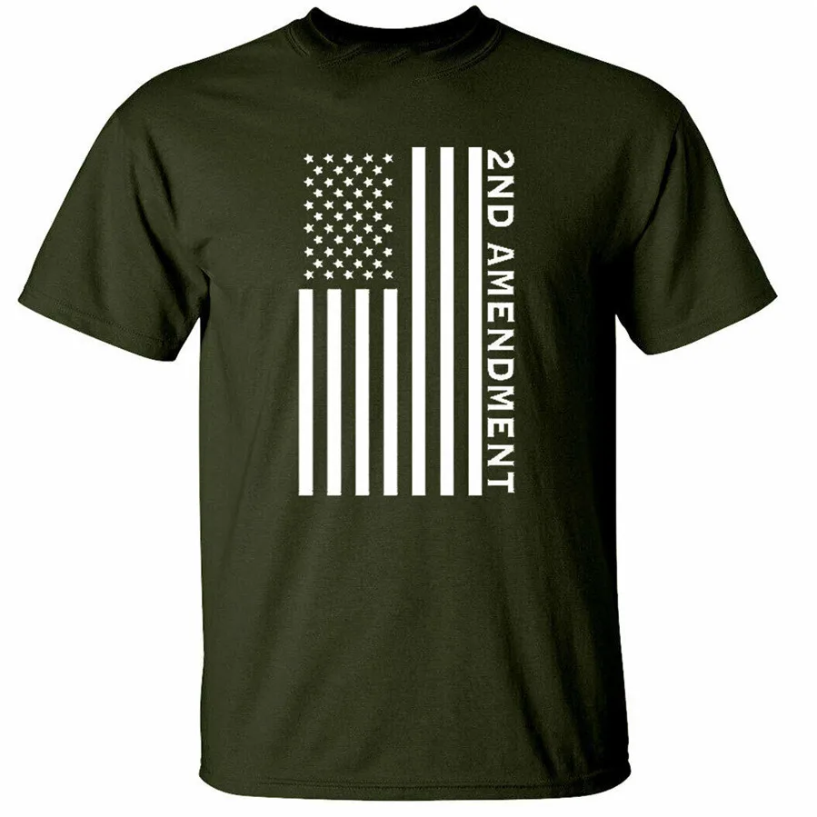 Второй 2 й изменение американский флаг футболка патриотический пистолет c