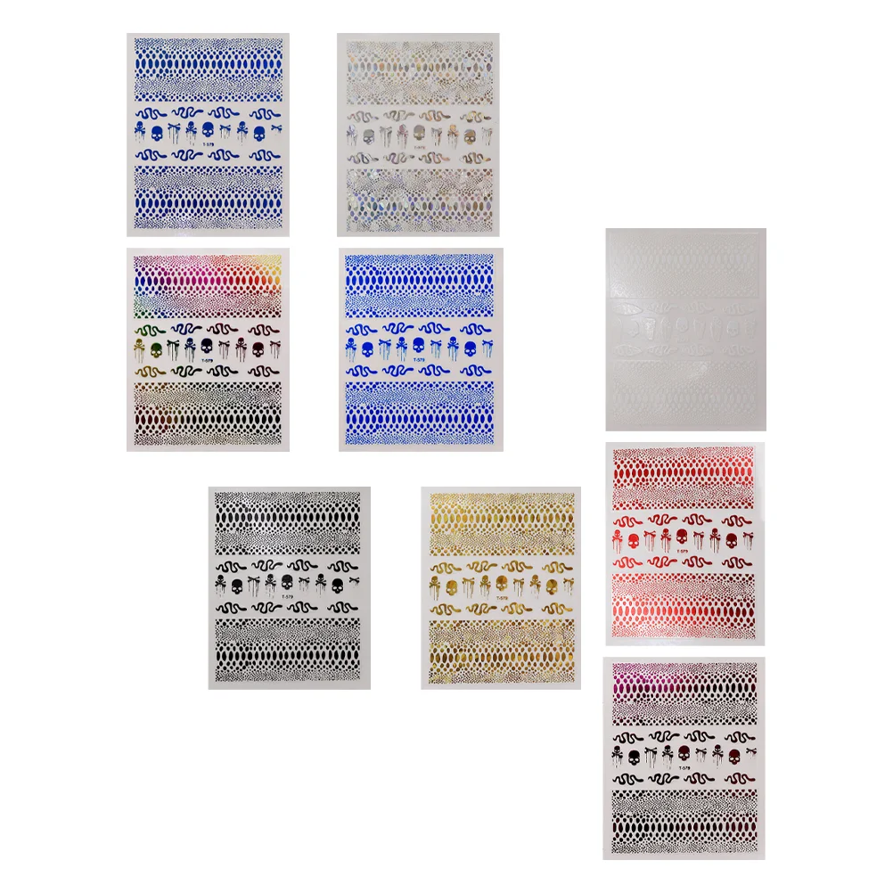 

9Pcs Adhesive Nail Stickers Party Nail Stickers 3D Manicure Stickers for Decor