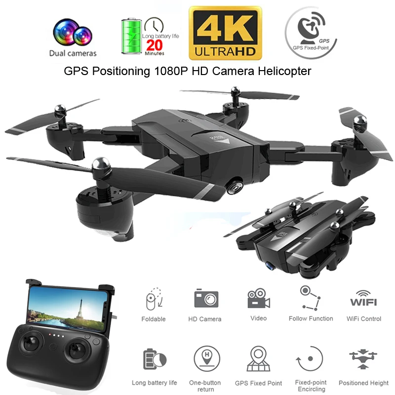 Профессиональный Дрон SG900 с камерой 1080P 4K HD GPS Wi Fi FPV 20 мин. полета широкий угол
