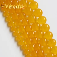 new arrival natural dark yellow chalcedony jades beads round charms beads for jewelry making accessories 15 4 6 8 10 12 14mm