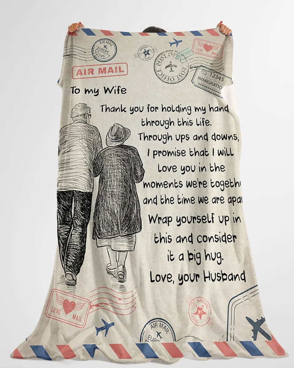 Надпись о любви от мужа к жене | Удобное и высококачественное Флисовое одеяло из