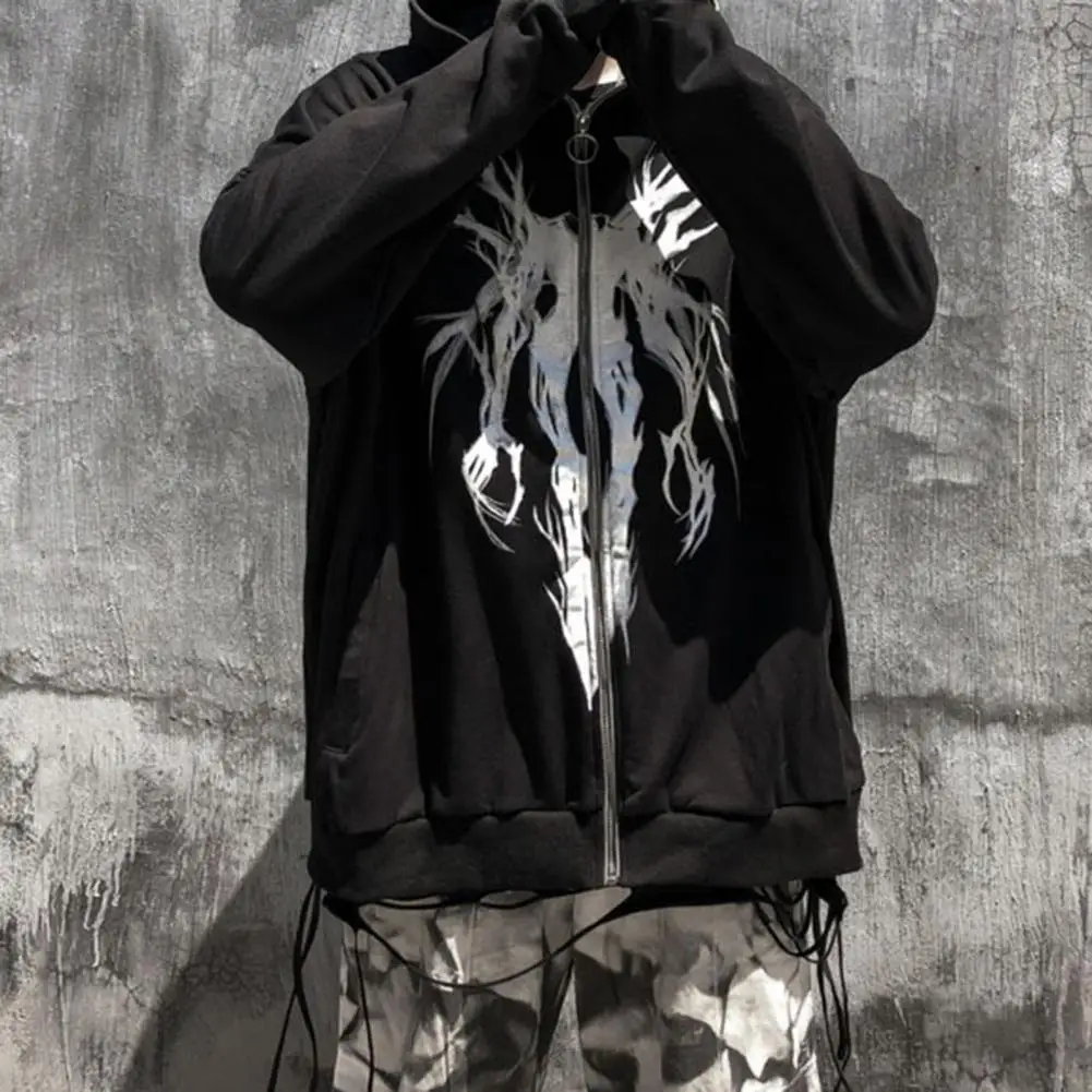 Свитшот мужской с длинным рукавом на молнии в стиле панк | Мужская одежда