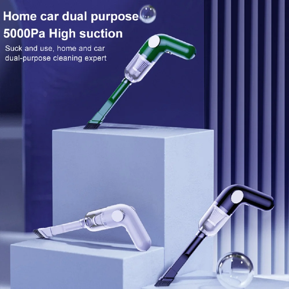 

5000Pa Wireless Car Vacuum Cleaner Cordless Handheld Auto Vacuum Home & Car Dual Use Mini Vacuum Cleaner With Built-in Battrery