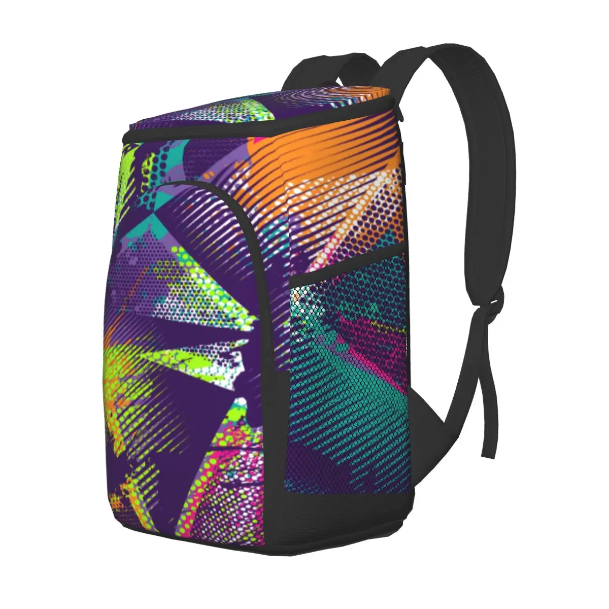refrigerator bag geometric triangles spray neon soft large insulated cooler backpack thermal fridge travel beach beer bag free global shipping