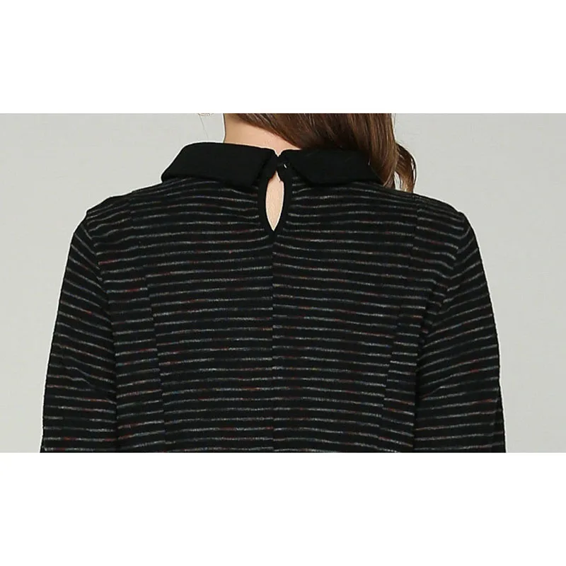 

Lapel knitted dress women 2020 autumn and winter new belt buckle elegant dress ribbed mid-length slim sweater base dress