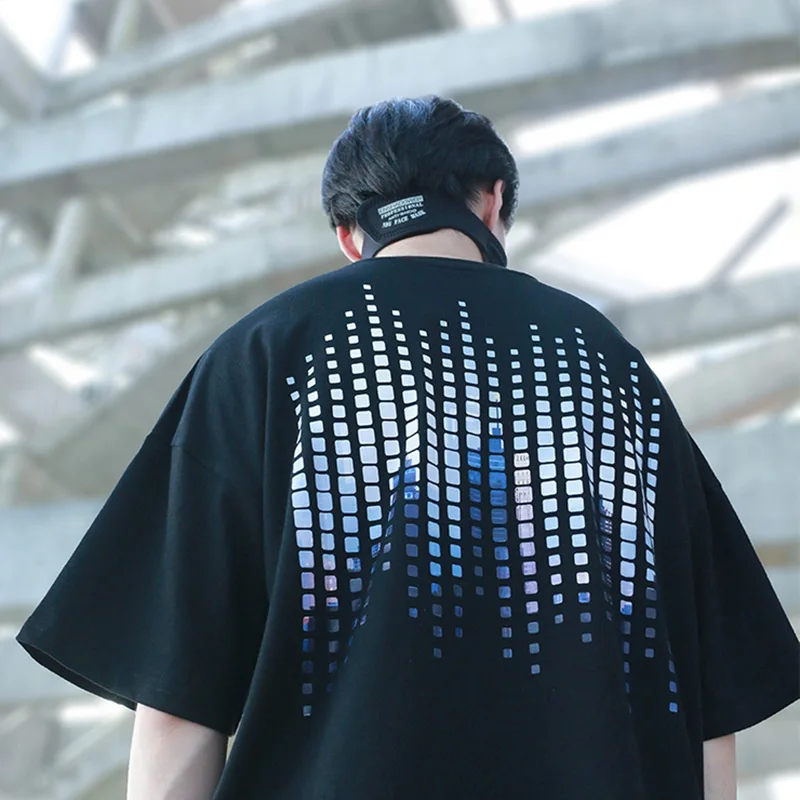 Мужская хлопковая футболка с круглым вырезом SILENSTORM Techwear в стиле хип хоп