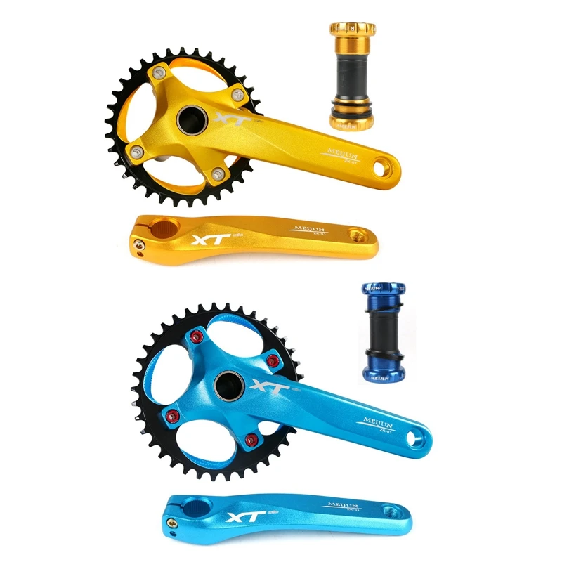 

MEIJUN 170 MTB Mountain Bike Bicycle Hollow Integrated Crank XF Modified Single Disc 104BCD 34T Crankset Bottom Bracket