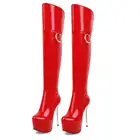 Женские сапоги выше высота платформы по колено laigзем, сапоги на высоком каблуке-шпильке с боковой молнией, женская обувь унисекс, размер 43, 44, 47, 48