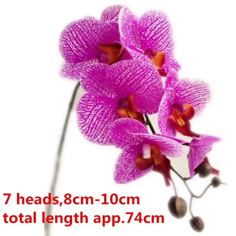 74cm fuchsia 003 One Real Touch орхидеи бабочка фаленопсис белый/розовый/желтый искусственный Голубь из латекса Cymbidium орхидеи Цветы для свадебного украшения - Цвет: 74cm fuchsia 003