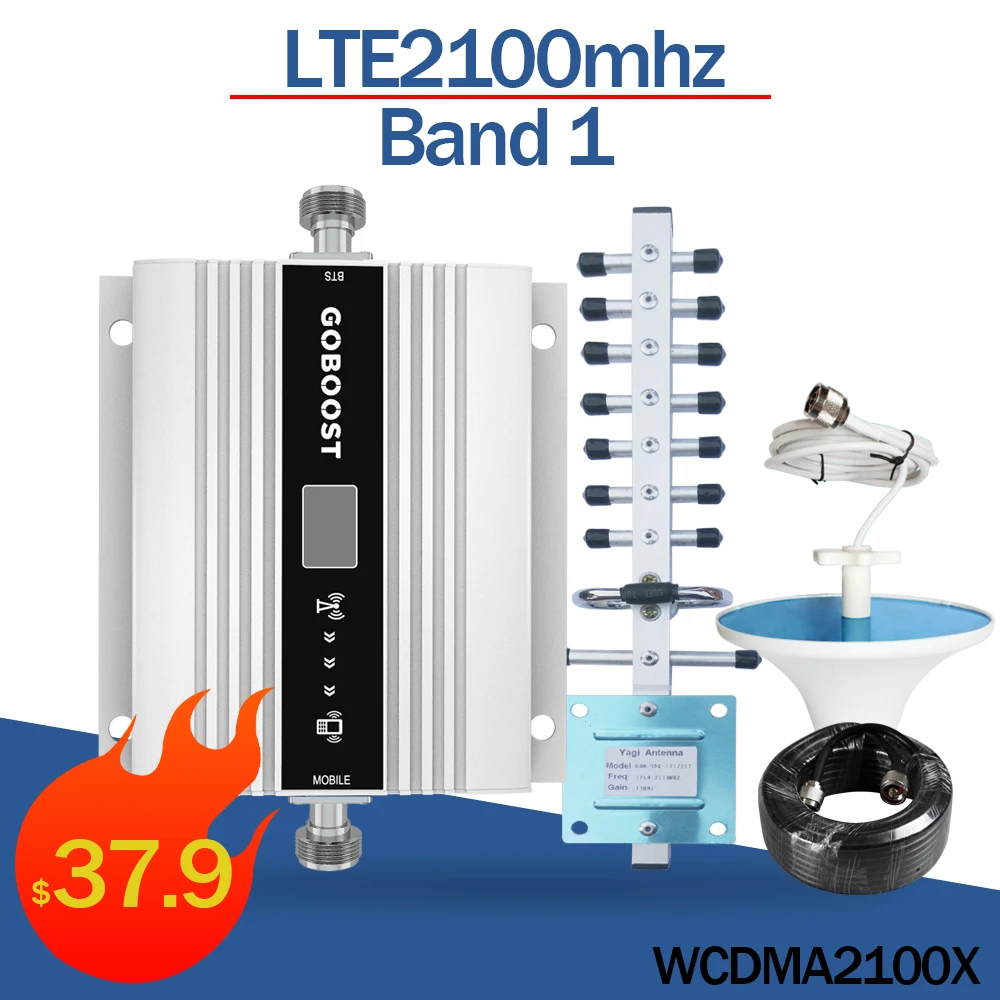 

LTE 2100 Signal Booster LCD Display Mini Booster Amplifier 3G Cellular Amplifier WCDMA 2100mhz Mobile Cell Phone Signal Repeater