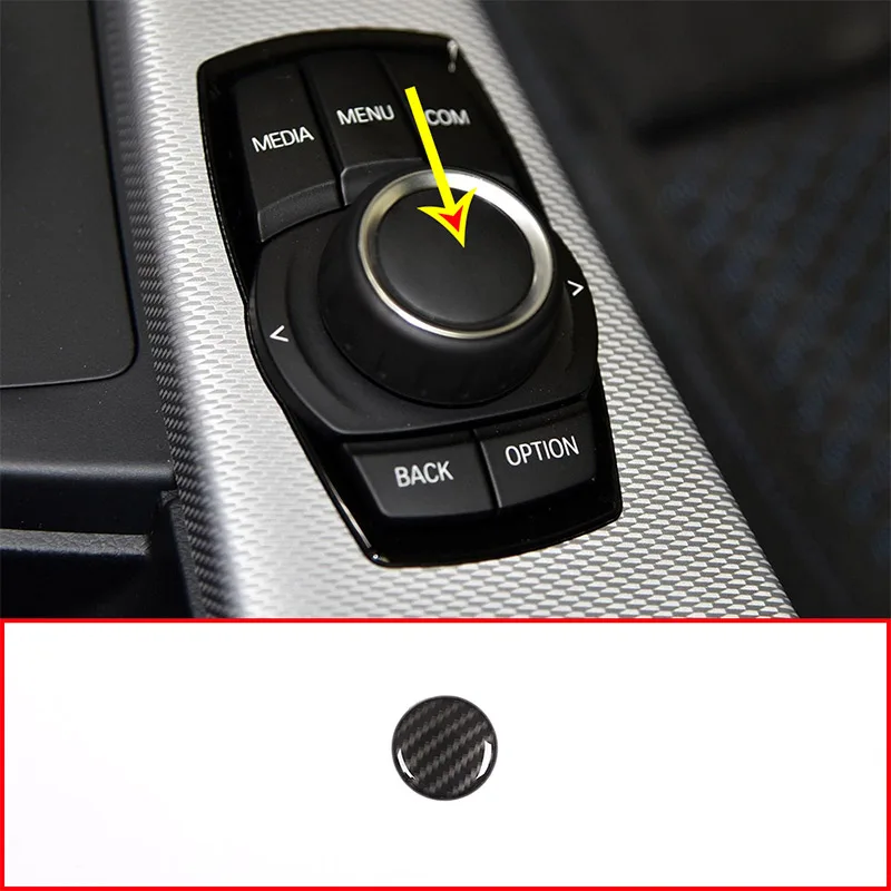 

Carbon Fiber Style ABS Multimedia Knob Decoration Cover Trim for BMW 1 2 3 4 Series X1 F48 X2 F47 X3 f25 X5 f15 Car Accessories