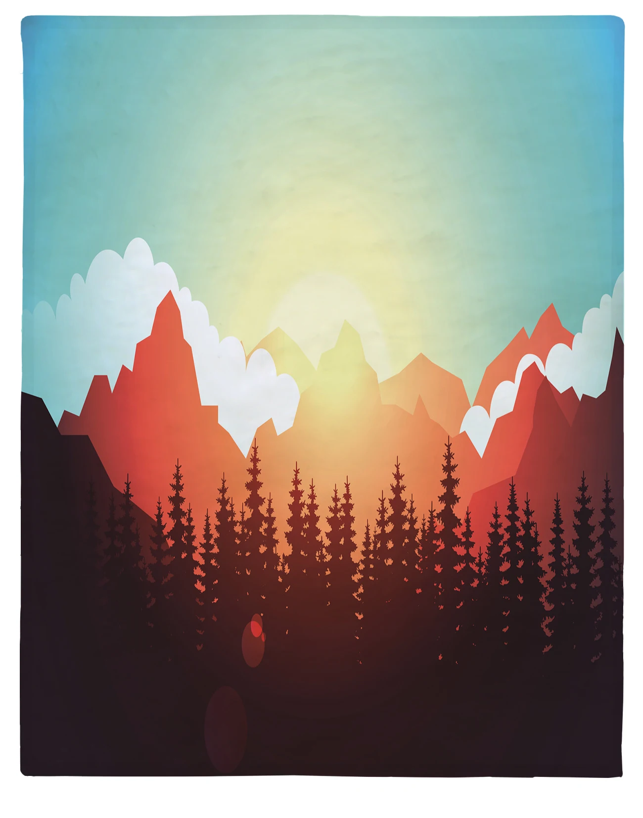 Фланелевое мягкое Флисовое одеяло с рисунком горного леса для путешествий