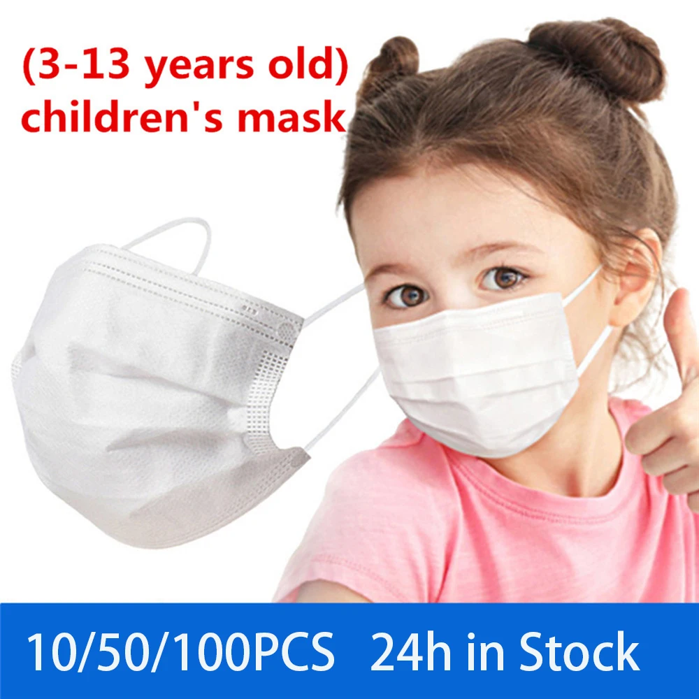 

Child Disposable Face Mask 3Ply Ear Loop Protection Mask Facemask masque mascarillas 50/100/200 PCS Kids tapabocas mondkapjes