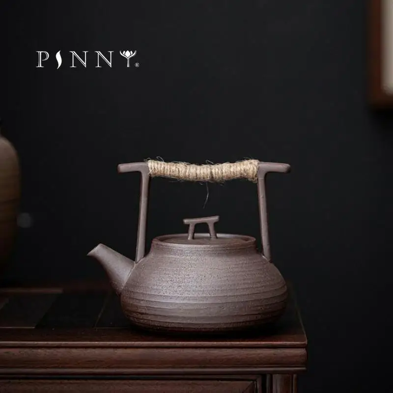 

PINNY 300ML Japanese Style Retro Ceramic Teapot Pigmented Kung Fu Tea Pot Hand Made Drinkware