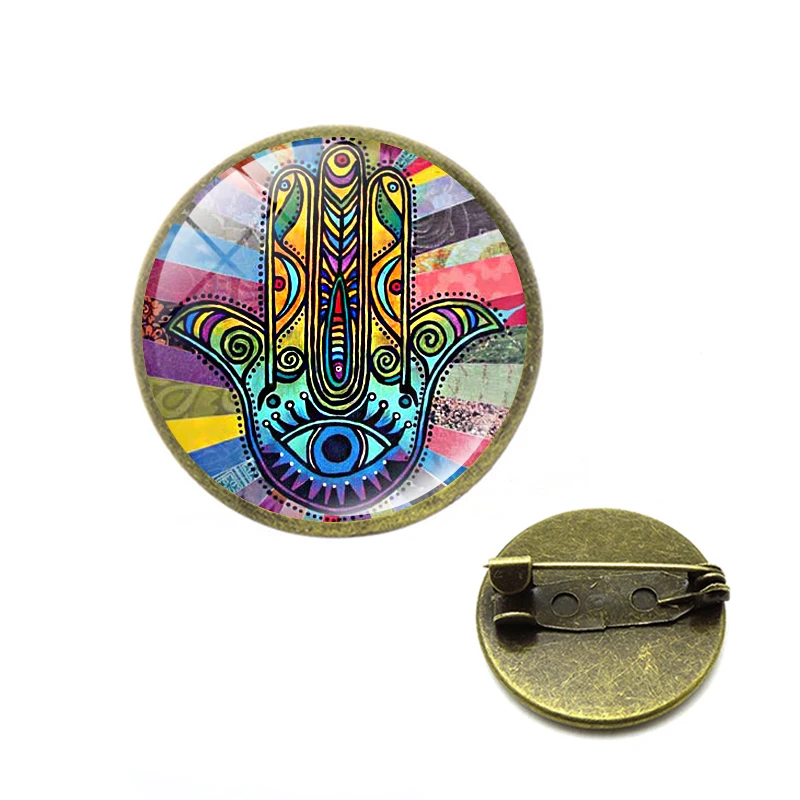 Счастливый глаз Кристалл хамса руки Броши сглаза Фатима булавки для женщин