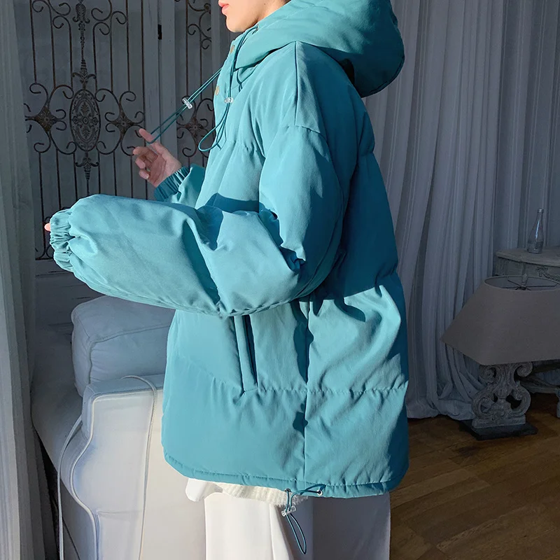 Winter Jacket Men Warm Fashion Casual Multicolor Hooded Coat Men Padded Jackets Korean Loose Oversized Short Coat Mens Parker