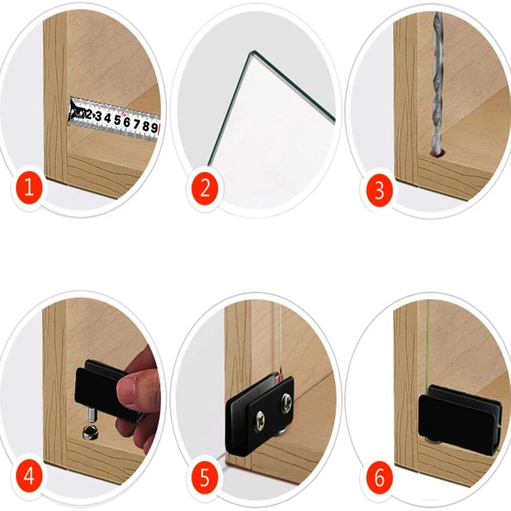 4 шт. петли для стеклянных дверей из нержавеющей стали | Строительство и ремонт