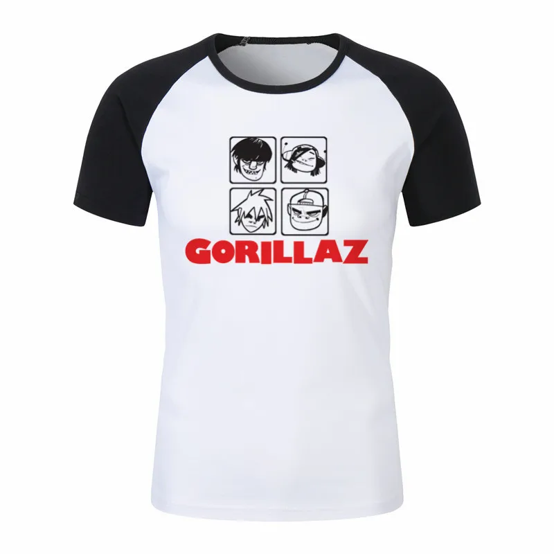 Мужская футболка с принтом Gorillaz Повседневная коротким рукавом уличная одежда в