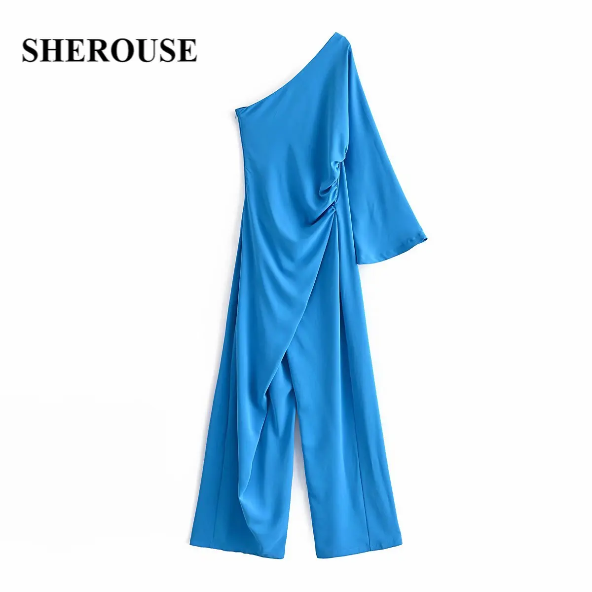 

Женский Асимметричный комбинезон SHEROUSE, элегантный комбинезон на одно плечо, Свободный комбинезон