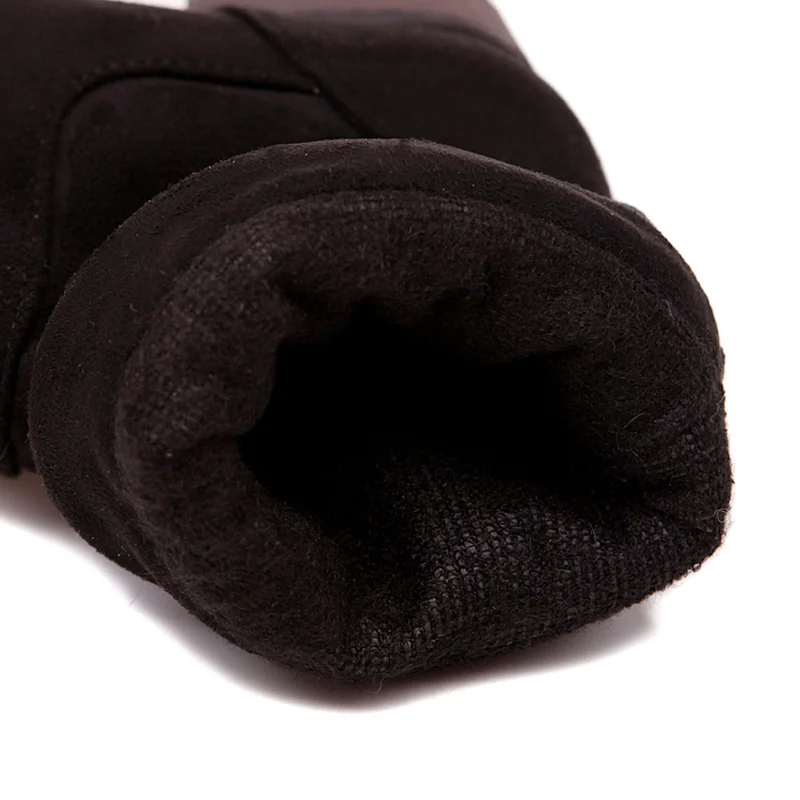 KALENMOS/осенне-зимняя обувь женские ботинки до середины икры из флока на платформе и