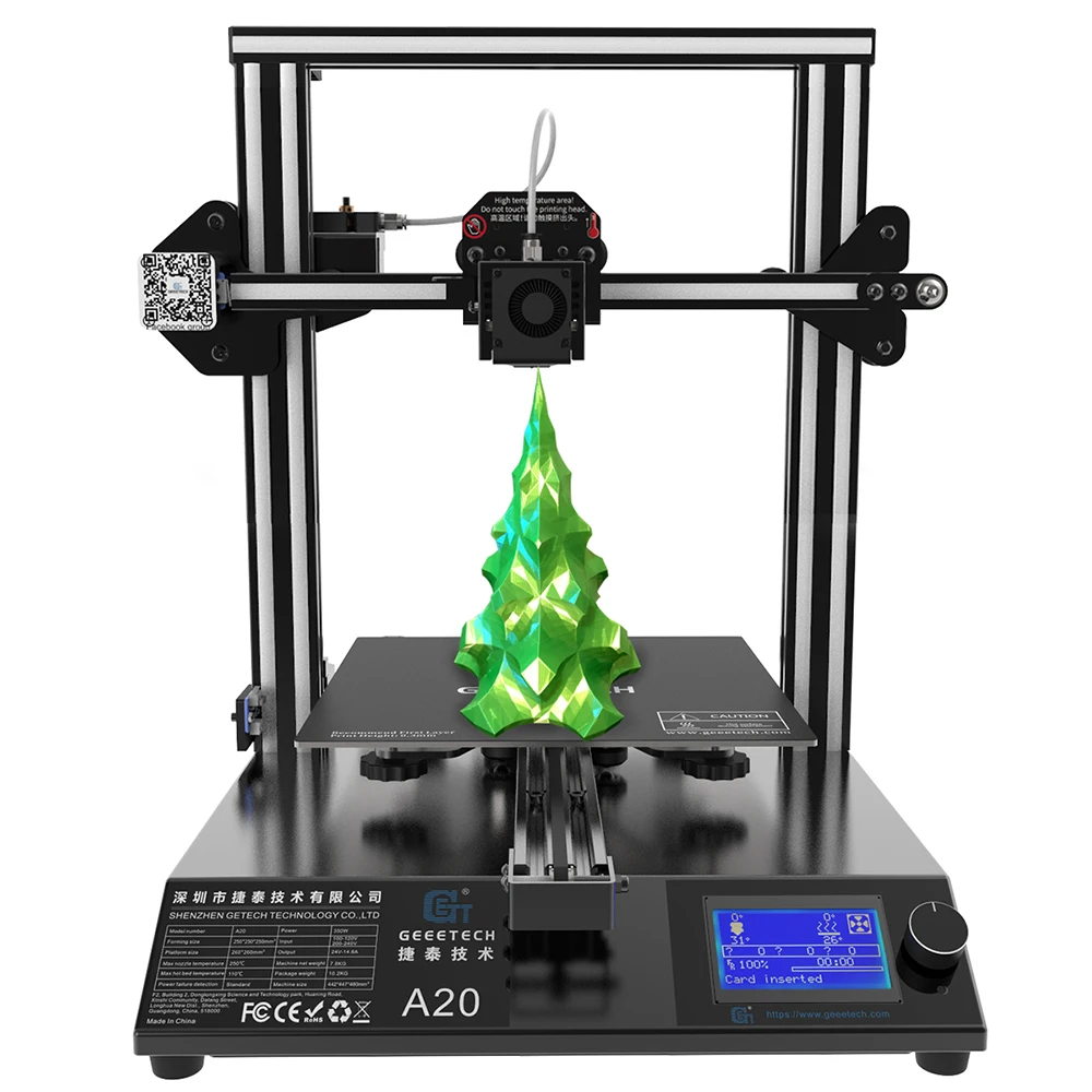 Bestellen FDM 3D Drucker Geeetech A20, Schnelle Montage Hohe Genauigkeit Brechen-Fortsetzen Fähigkeit Und Aluminium Profil Rahmen, 250x250x250mm