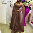 Платье женское вечернее, с открытыми плечами, шифоновое, в африканском стиле, размера плюс