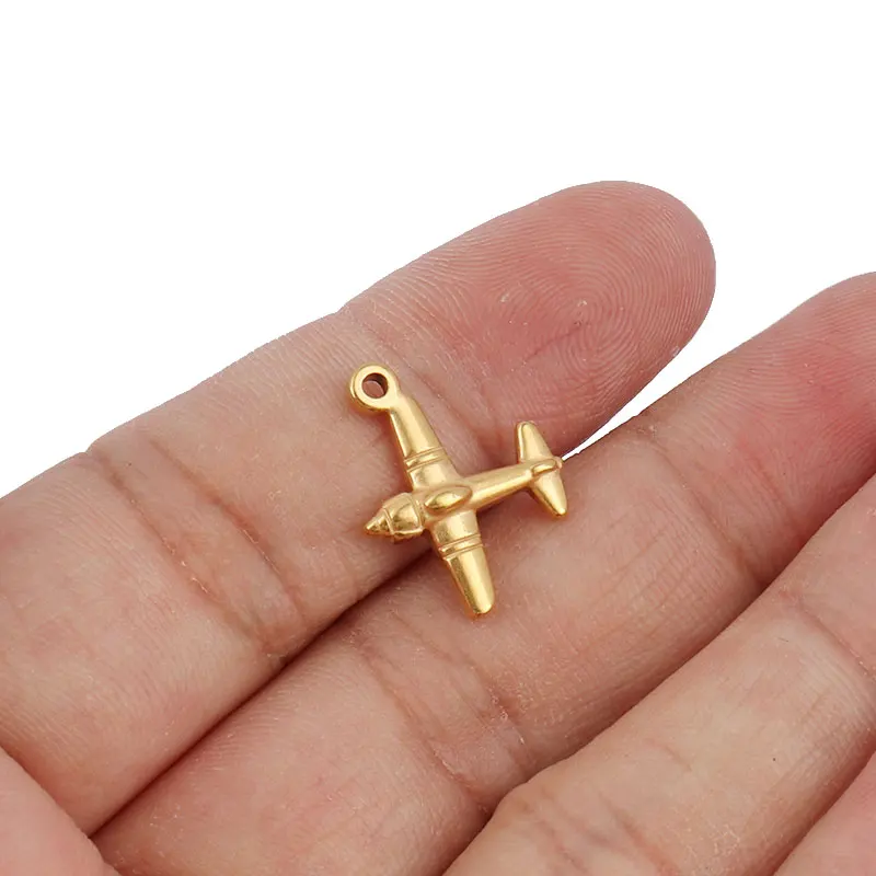 

5pcs Stainless Steel Airplane Pendant Charms for DIY Jewelry Making Handmade Components Bracelet Findings Jewelry Accessories