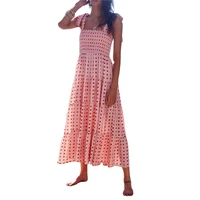 womens floral bohemian long dress spaghetti straps sleeveless boho beach long maxi dress casual swing summer midi dresses