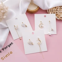 korean asymmetrical shell star moon planet drop earrings for women simulated pearl bead pendientes long tassel earrings jewelry