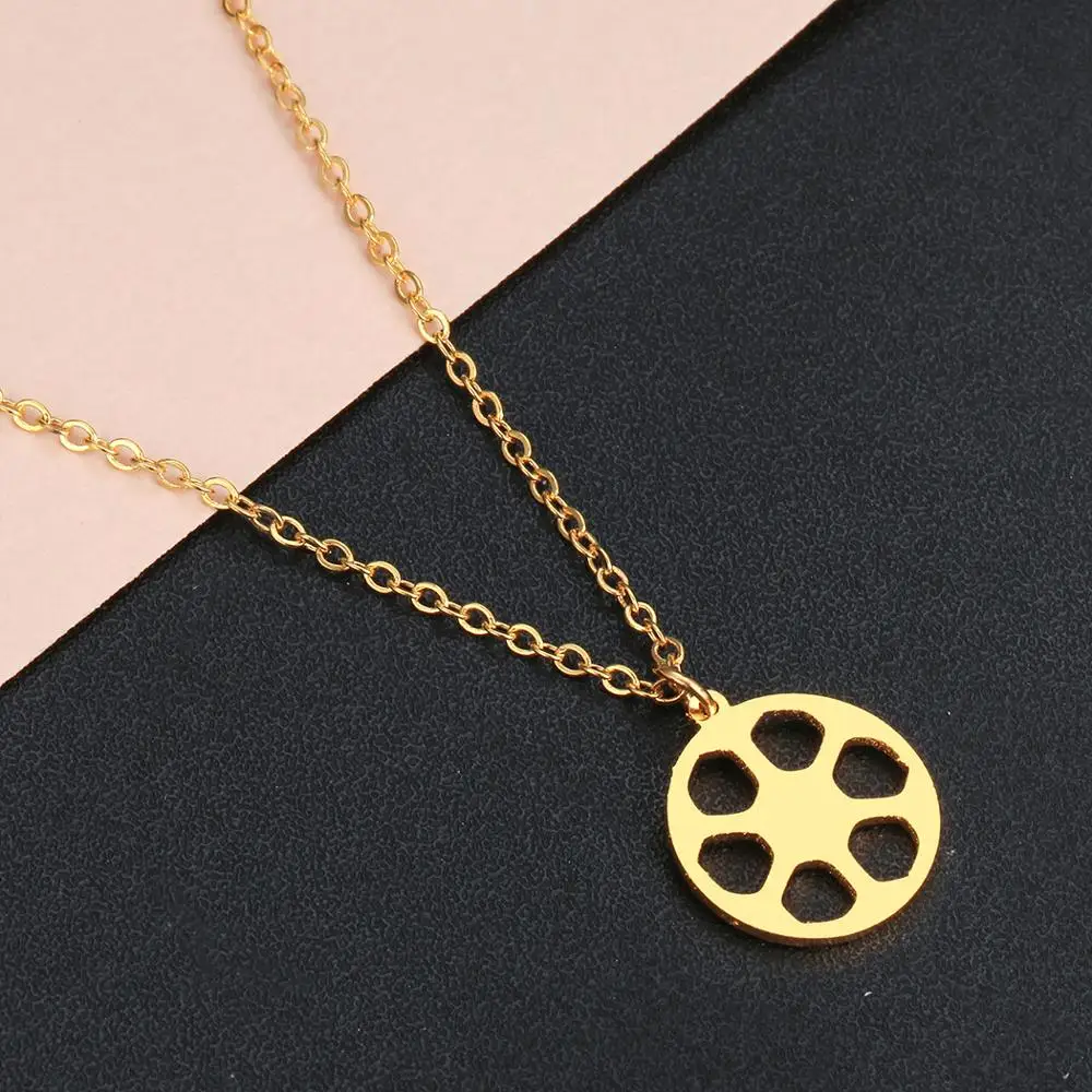 Модное ожерелье Todorova для женщин с футбольным мячом Геометрическая круглая