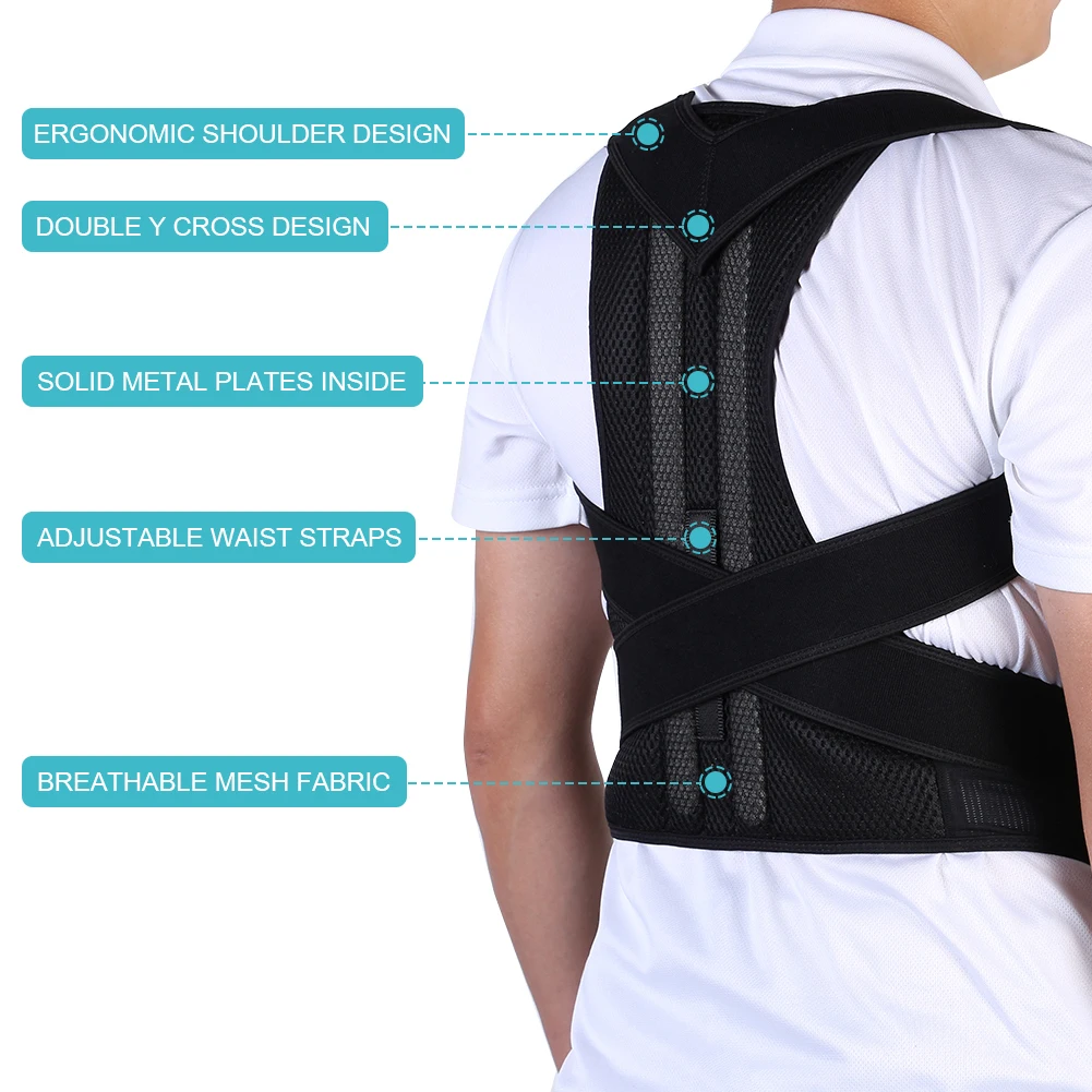 

Adjustable Posture Corrector Back Support Strap Shoulder Lumbar Spine Brace Belt Posture Brace Bodywellness Strap Belt