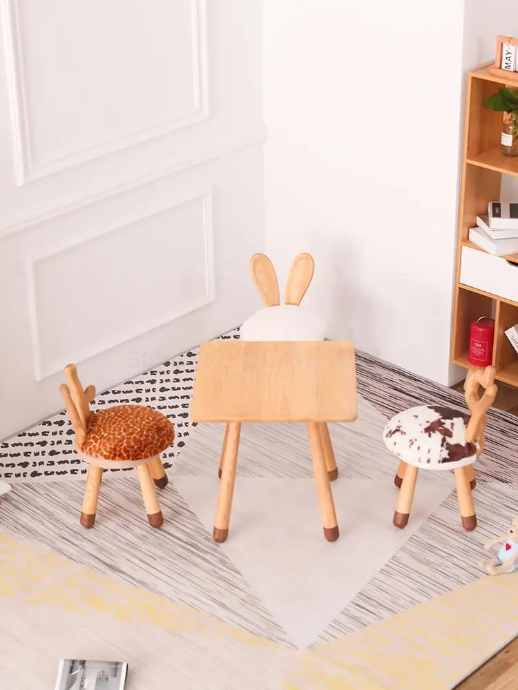 Скамейка из массива дерева для детского сада скамейка смены обуви с мультяшными