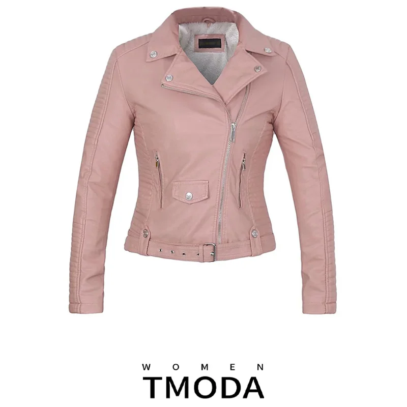 Новинка 2021 осенняя Женская мотоциклетная куртка TMODA269 из искусственной кожи Witner