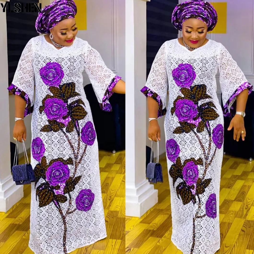 

White Long Maxi Dress African Dresses for Women 2021 Summer African Clothes Dashiki Sexy Hollow Out Boubou Robe Africaine Femme