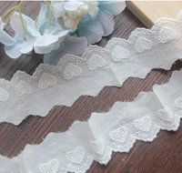 1yard width4cm love shape lace dress home textile cotton lace embroidery manual diy crafts decorationkk 894