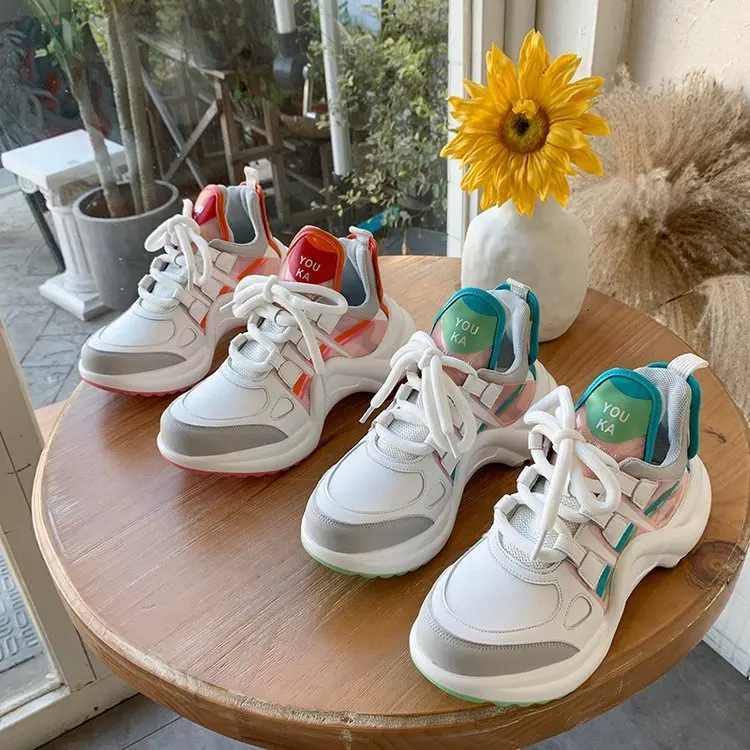 

2020 Women Platform Sneakers Designers Fashion Leather Woman Chunky Sneaker Ladies Casual Shoes Vulcanized Shoes