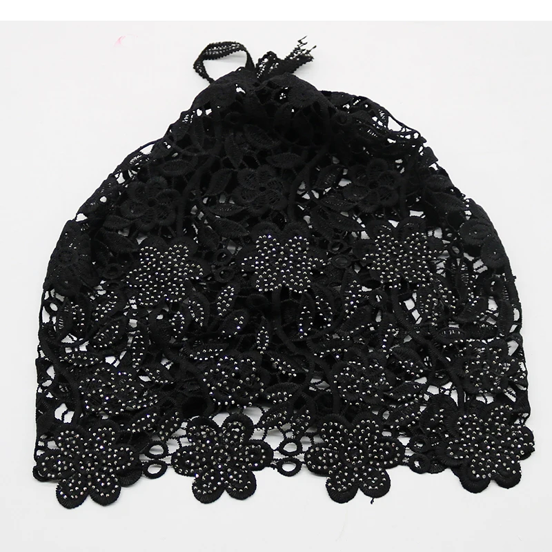 Женская кружевная Вязаная Шапка-бини с цветочным рисунком | Аксессуары для